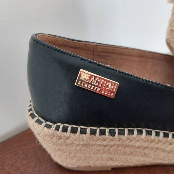 Kenneth Cole Reaction CLO A-LINE WEDGE Black leather size 8 - Picture 4 of 5